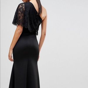 ASOS One Shoulder Lace Overlay Maxi